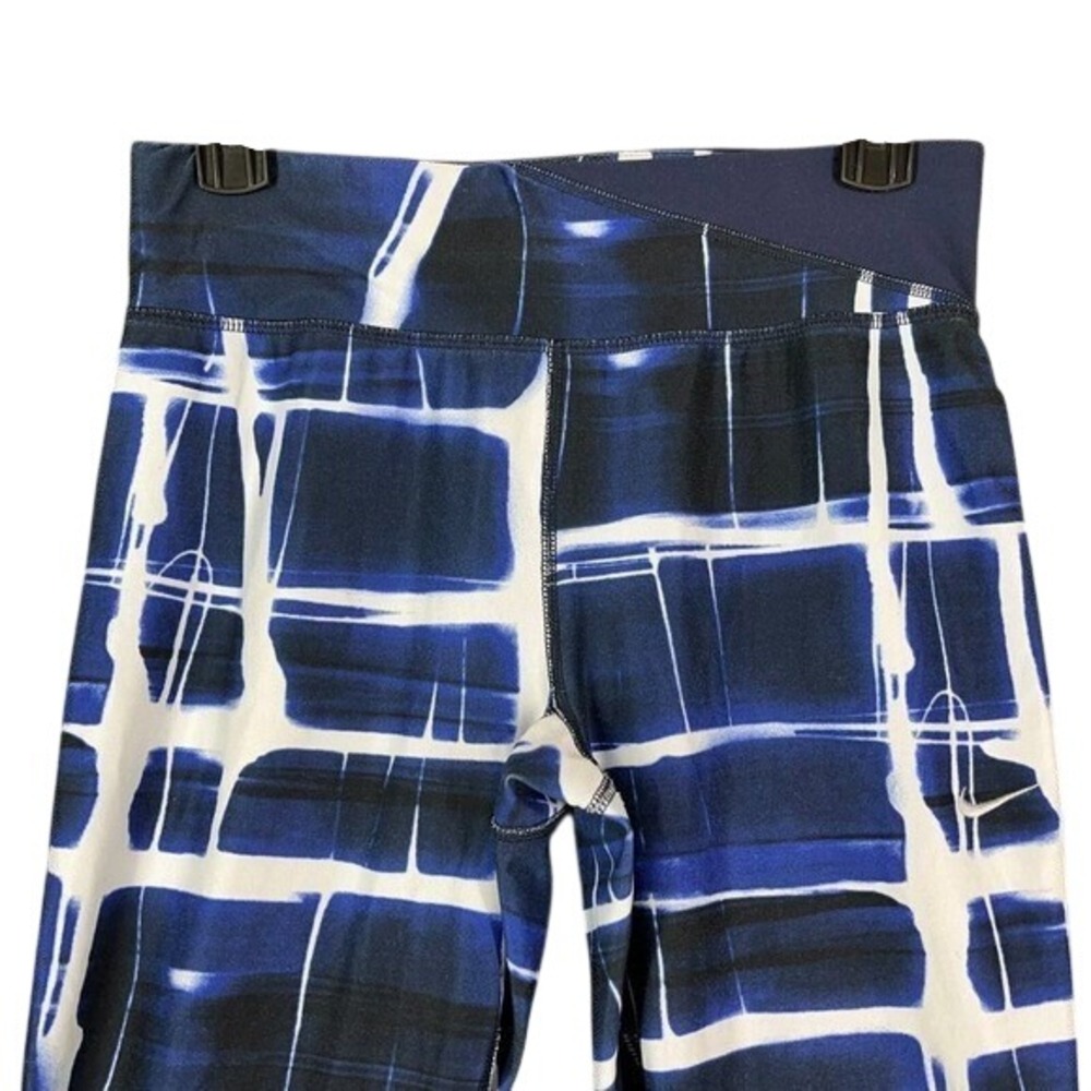 Nike Leggings Pants Womens S Crop Blue Dri‎ Fit Running Workout Exercise Bottom